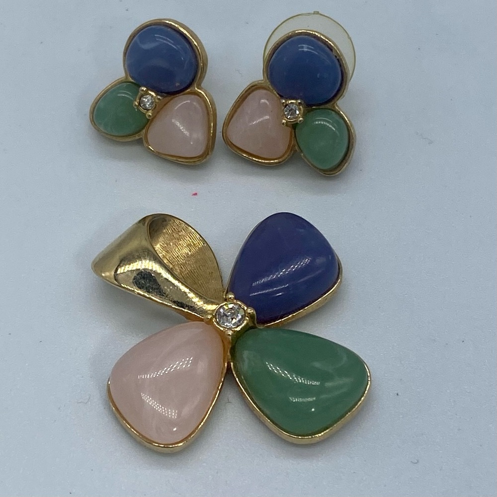 Jewelry set earrings and pendant